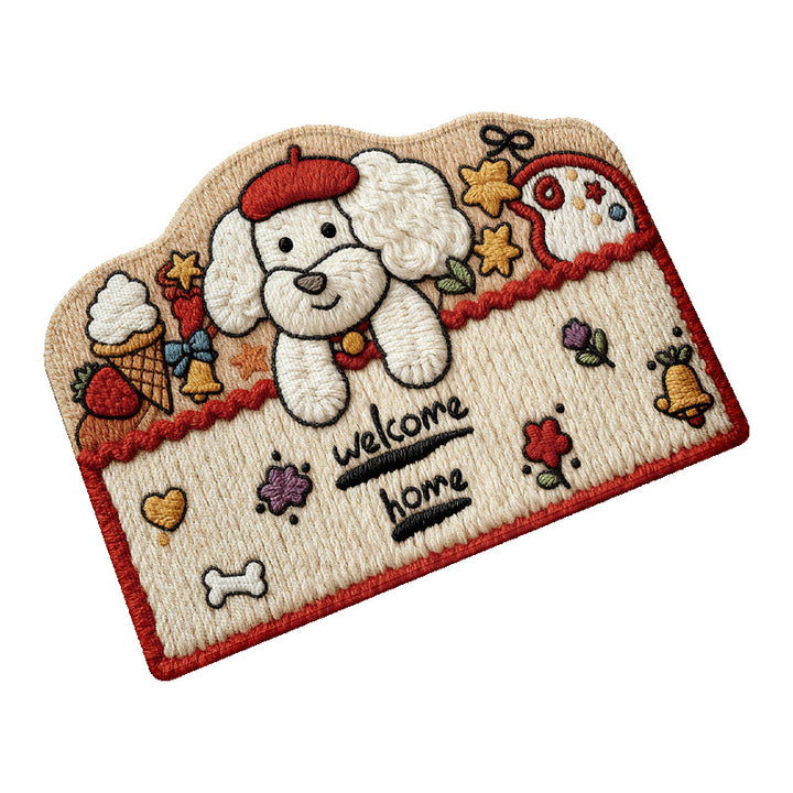 Playful Dog-Themed Welcome Mat Kalsten