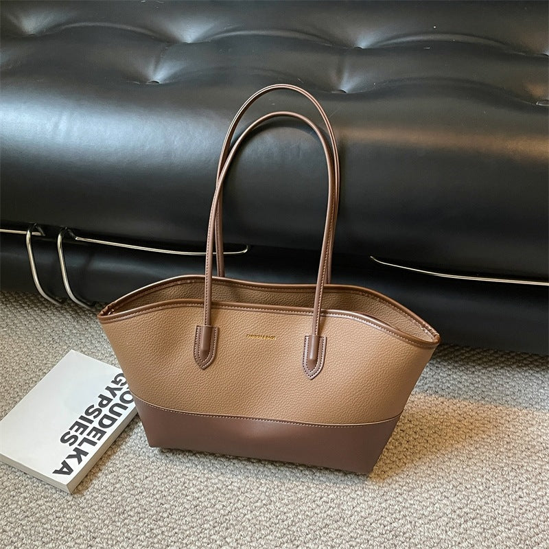 Structured Leather Tote Bag