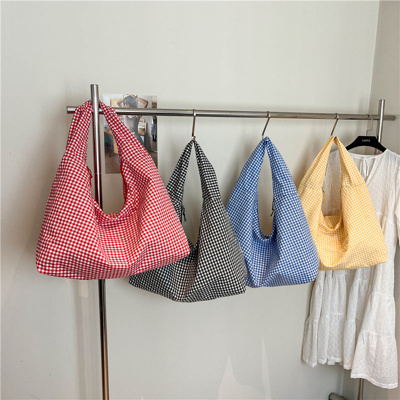 WoGingham Print Slouchy Shoulder Bag Kalsten