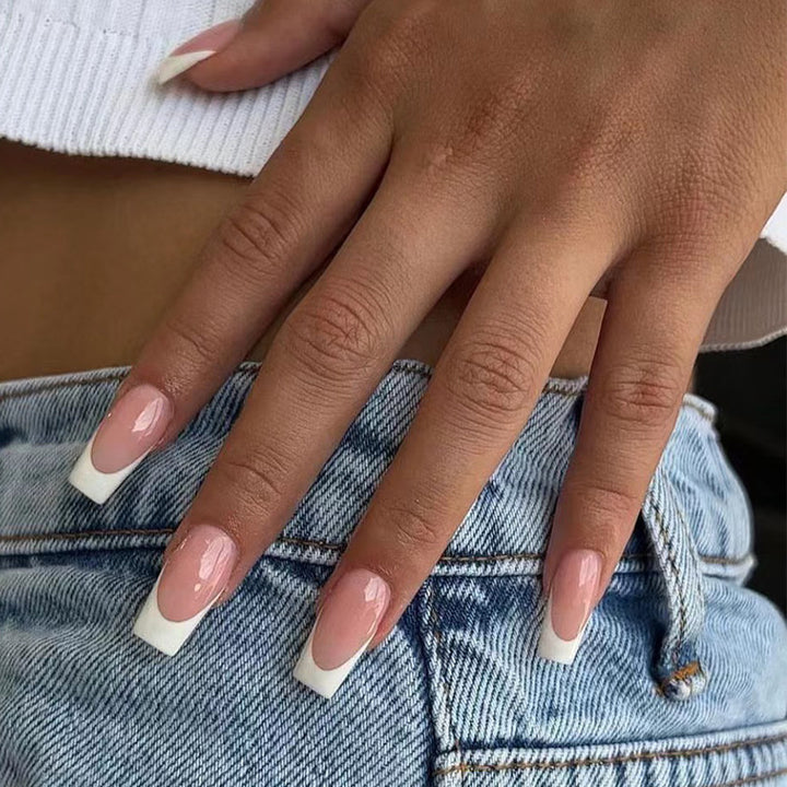 Elegant French Tip Press-On Nail Set Kalsten