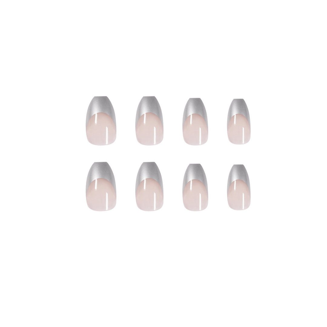 Artificial stiletto nails with glitter accents and elegant French tip Kalsten