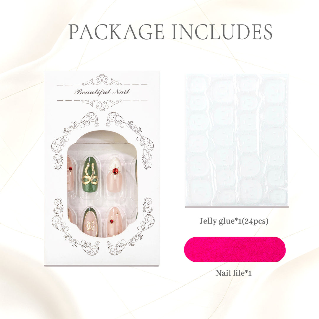 Elegant Holiday Press-On Nail Art Set