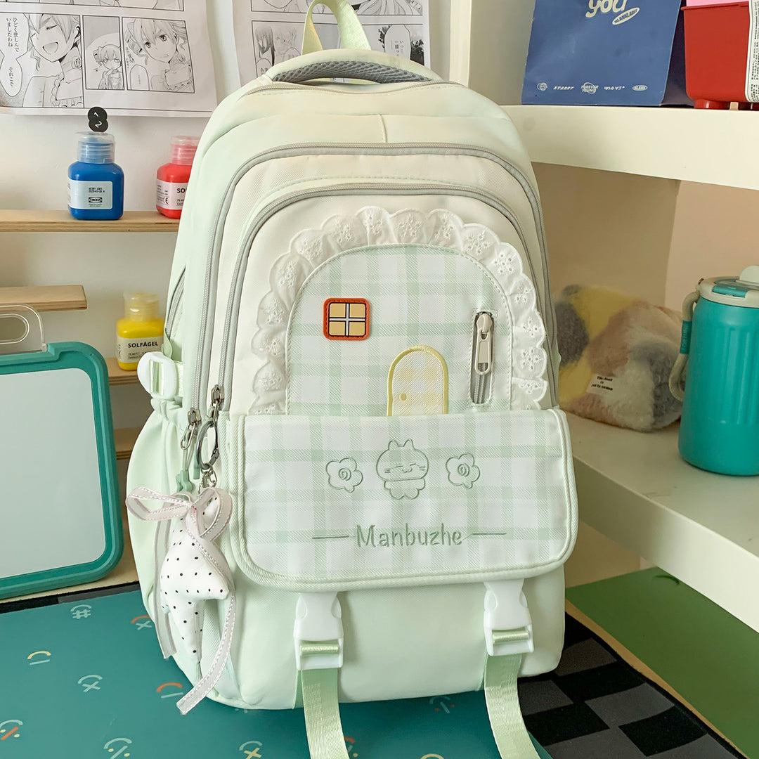 Cute Decorative Checkered School Backpack Kalsten