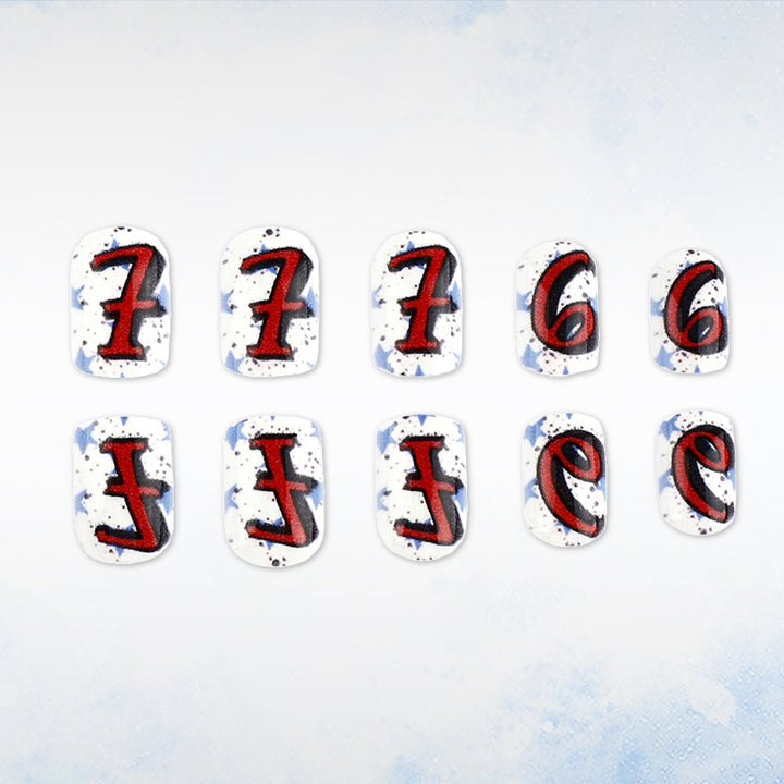 Artistic Numbered Press-On Nail Set Kalsten