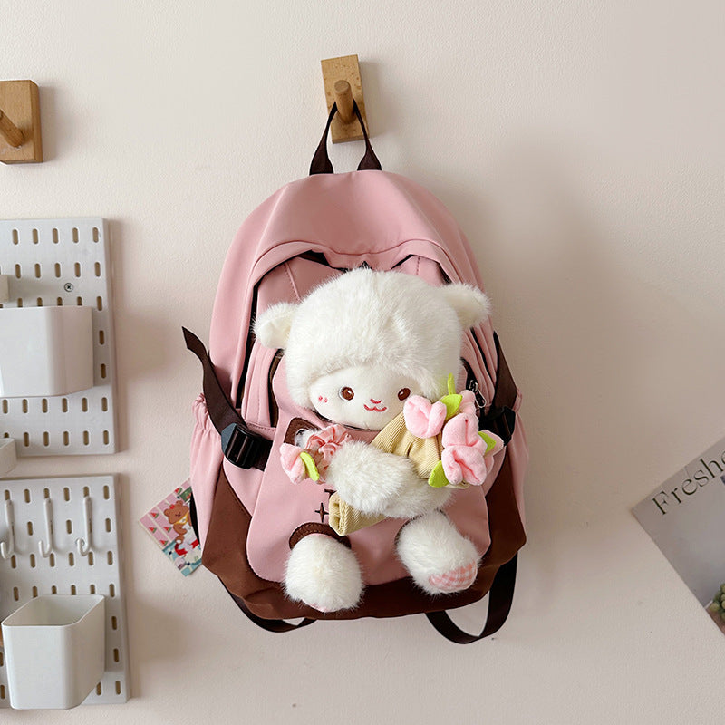 Backpack with Cute Plush Design and Practical Compartments Kalsten