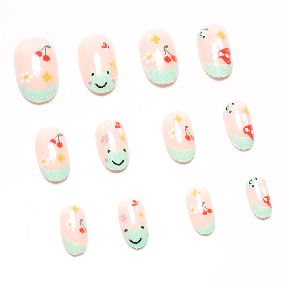 Artificial nail set with cheerful 3D designs and blooming accents Kalsten