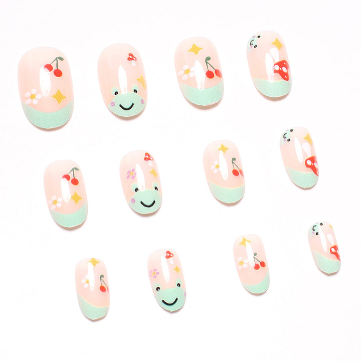 Artificial nail set with cheerful 3D designs and blooming accents Kalsten