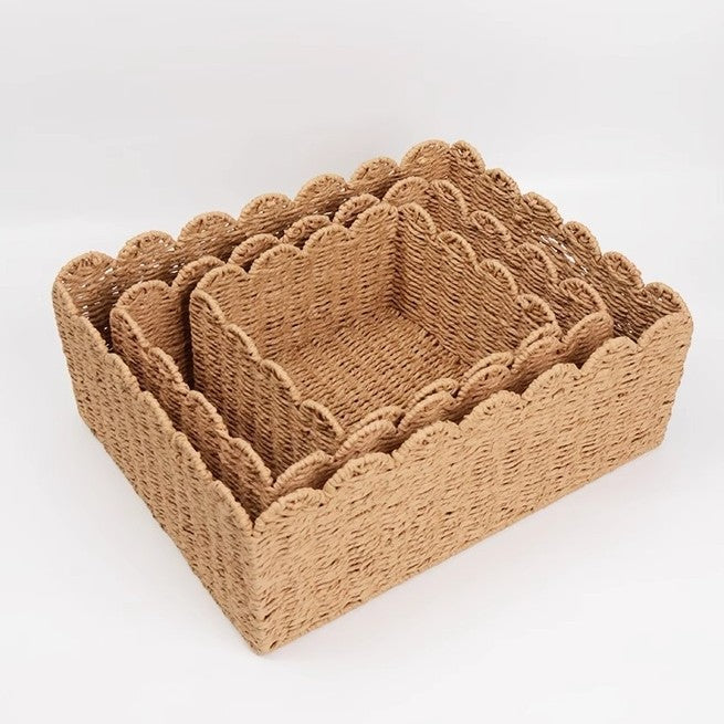 Handwoven storage basket with playful design Kalsten