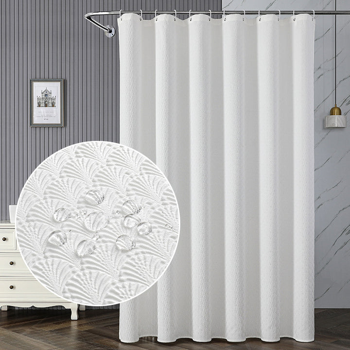 Textured Leaf Pattern Shower Curtain Kalsten