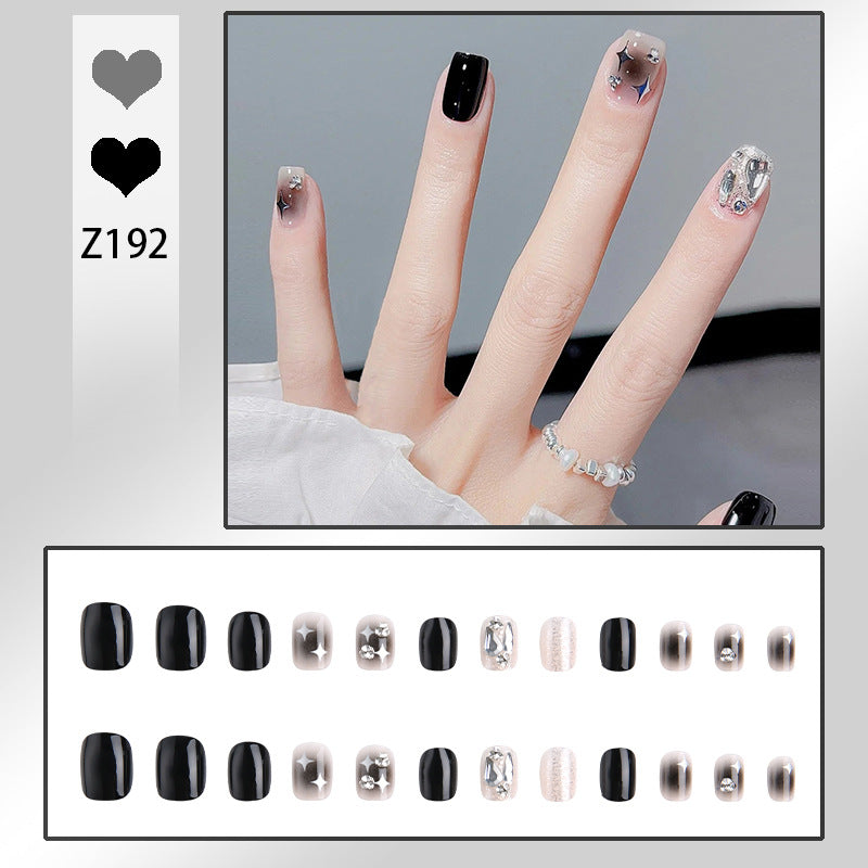 Artificial nail set with glamorous glitter and crystal decorations Kalsten