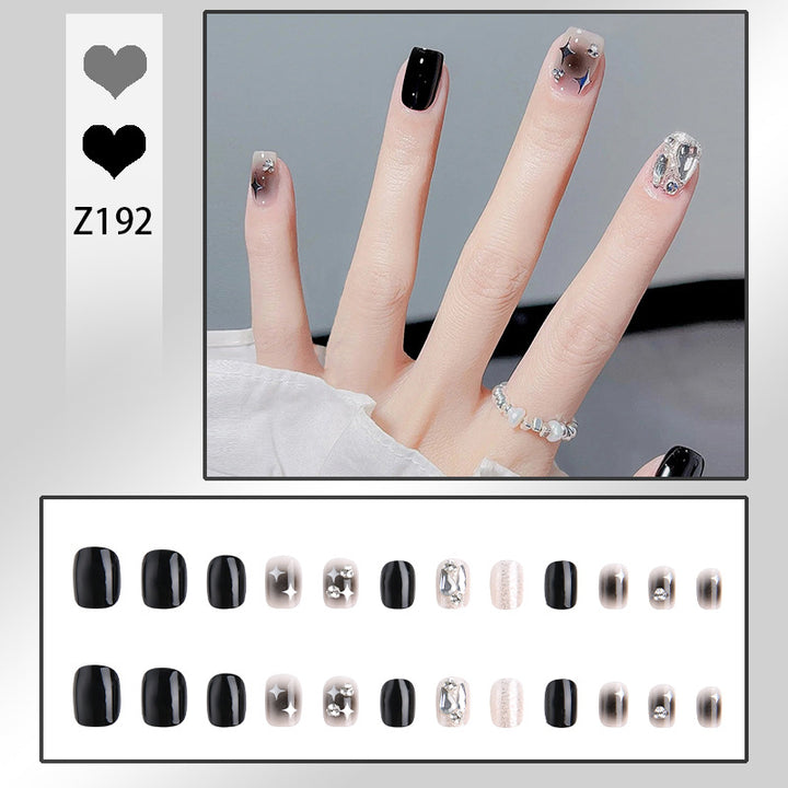 Artificial nail set with glamorous glitter and crystal decorations Kalsten