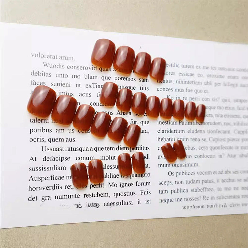 Glossy Natural Finish Press-On Nails Kalsten 1790727561