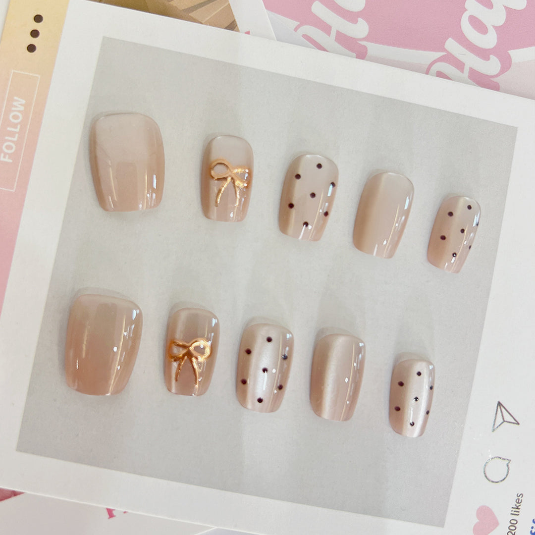 Artificial nail tips with elegant bow designs Kalsten