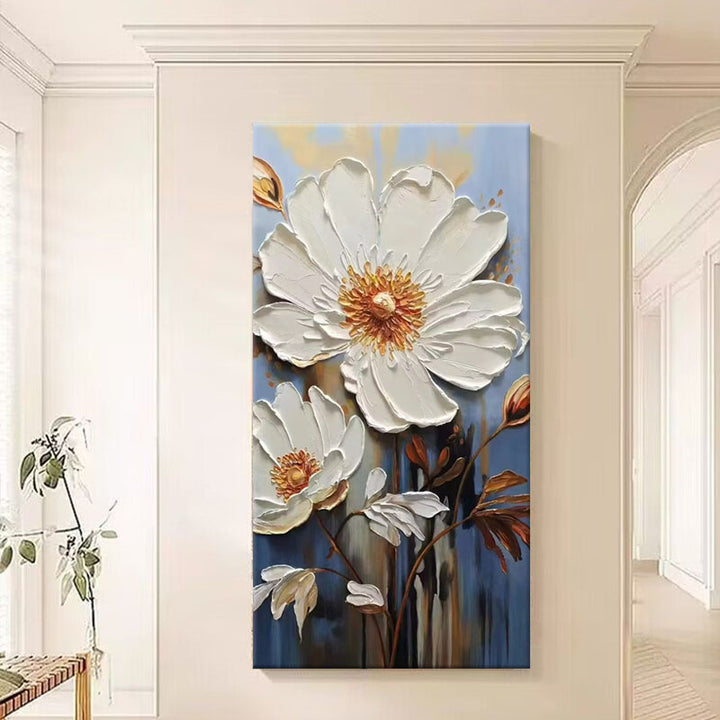 Textured Floral Relief Canvas Art