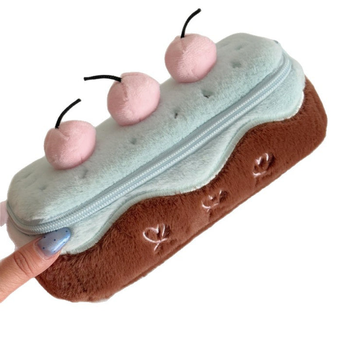 Adorable Plush Cake-Shaped Pencil Case