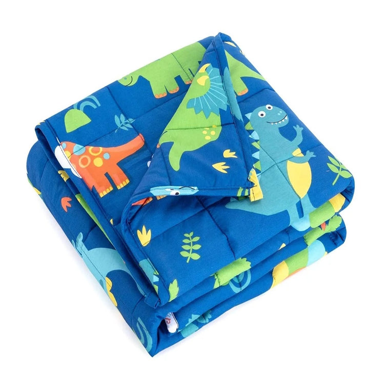 Child's blanket with colorful dinosaur motif Kalsten