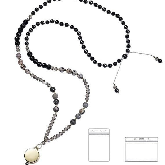 Beaded Eyewear Lanyard with Retractable Clip Kalsten
