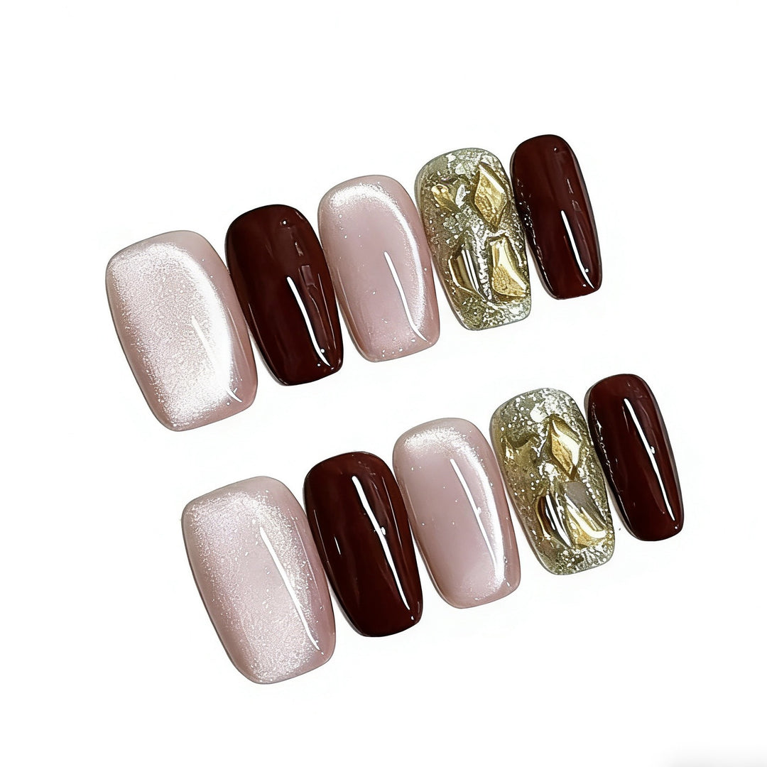 Luxurious Manual Press-On Nail Set Kalsten