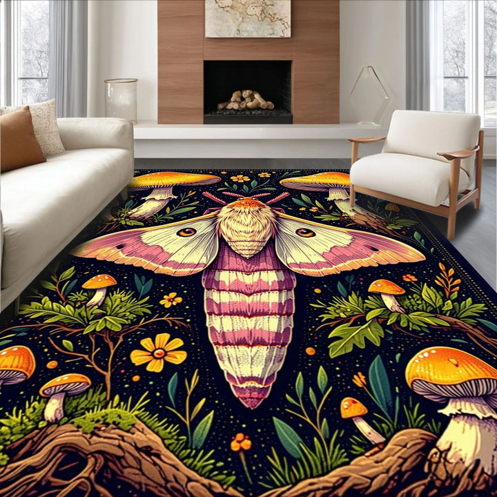 Plush Cherry-Patterned Area Rug