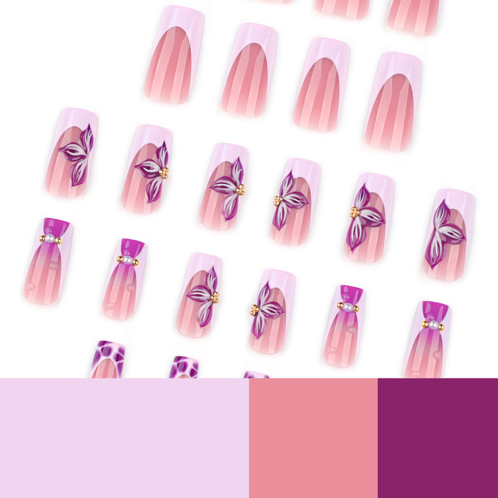 Artistic Nail Extensions with Floral Decor Kalsten