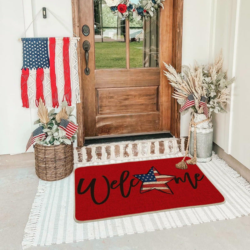 Patriotic Welcome Door Mat