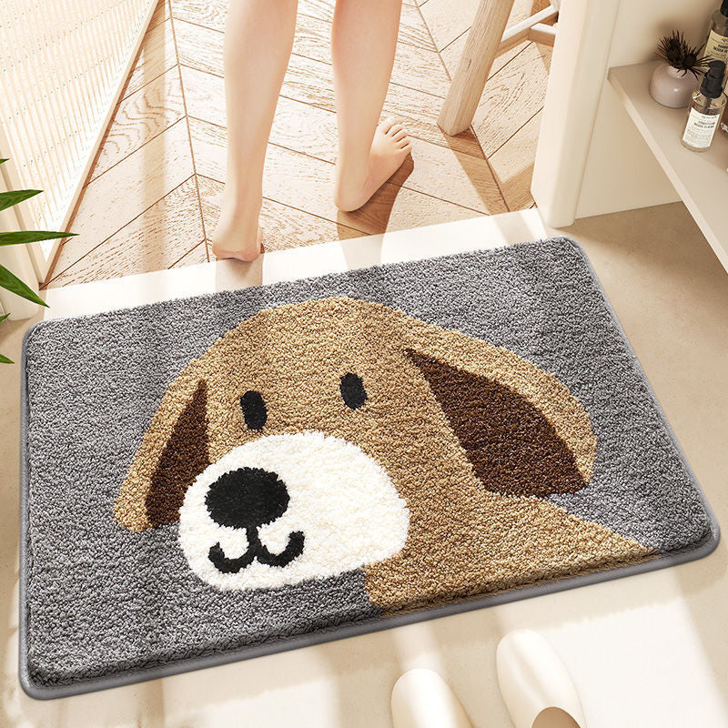 Cartoon Cat-Themed Plush Bath Mat