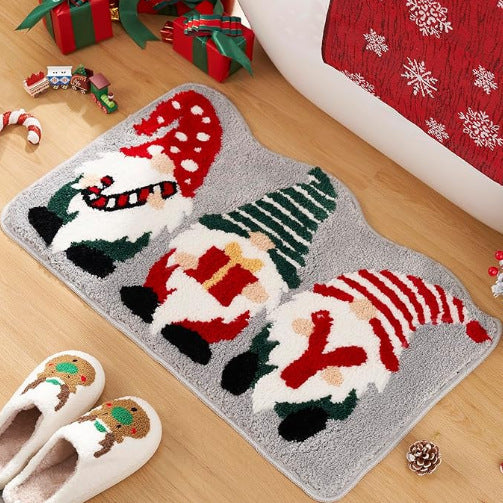 Whimsical Gnome-Themed Bath Mat Kalsten