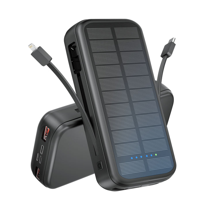 Solar Powerbank with Integrated Fast Charging Function and Usb-C Cable Kalsten