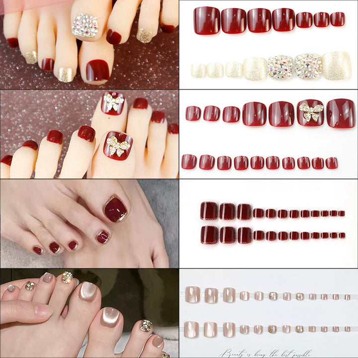 Premium Decorative Press-On Toenail Set Kalsten