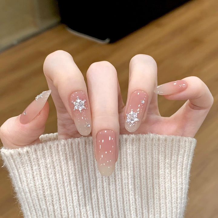 Artificial nails with shimmering effect and elegant star motif Kalsten