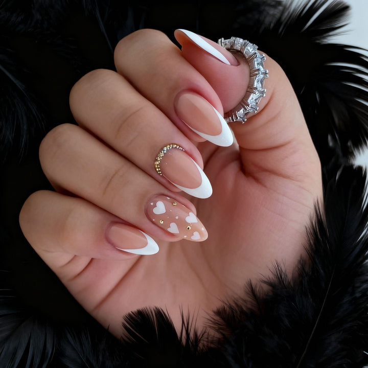 Elegant Floral Almond Nail Art Kalsten