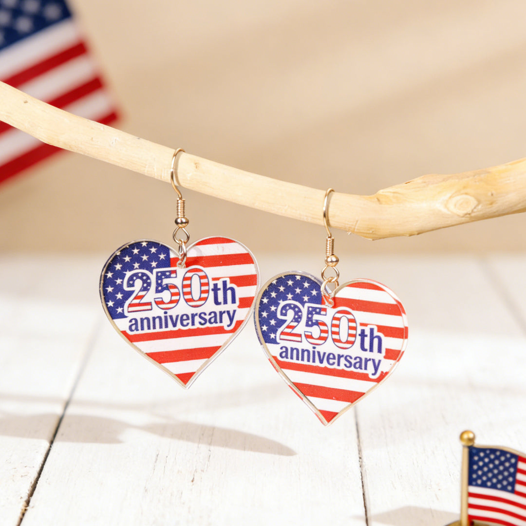Women's eye-catching statement earrings made of acrylic with patriotic bow pendant Kalsten