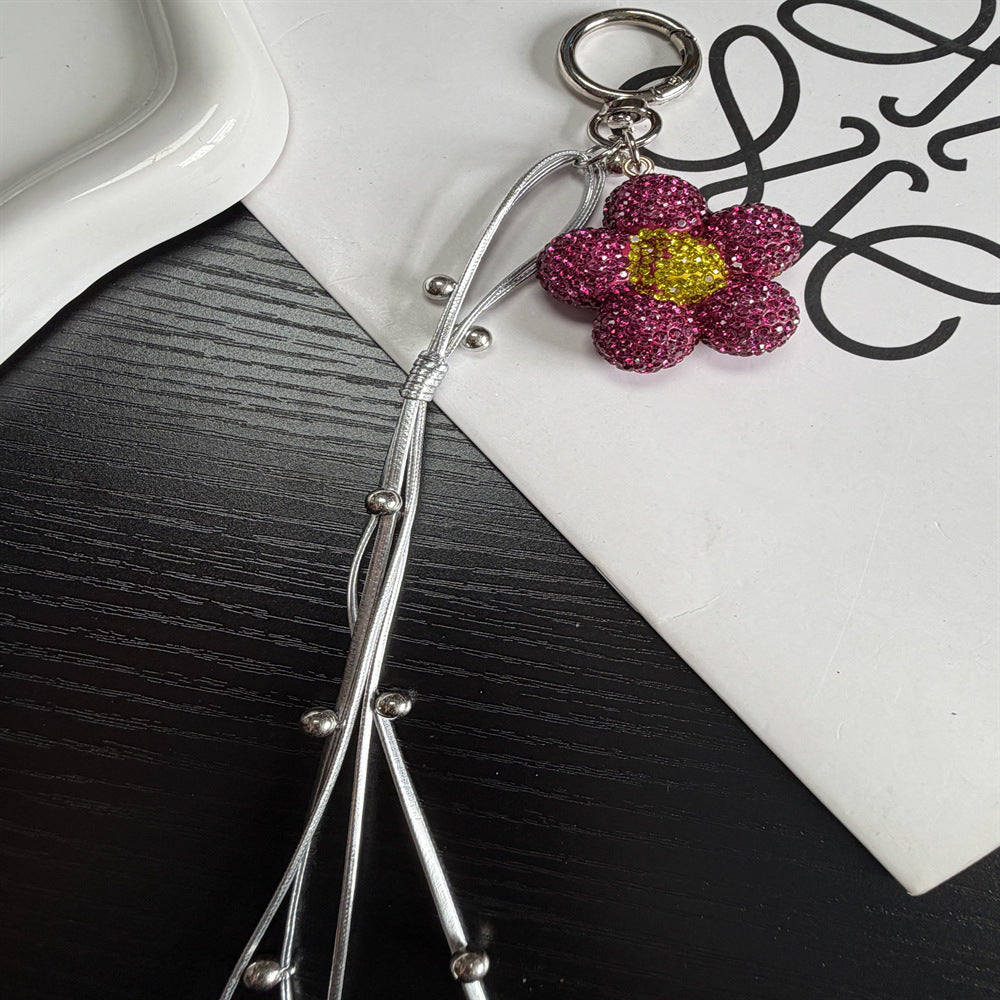 Rhinestone Flower Charm Keychain Kalsten