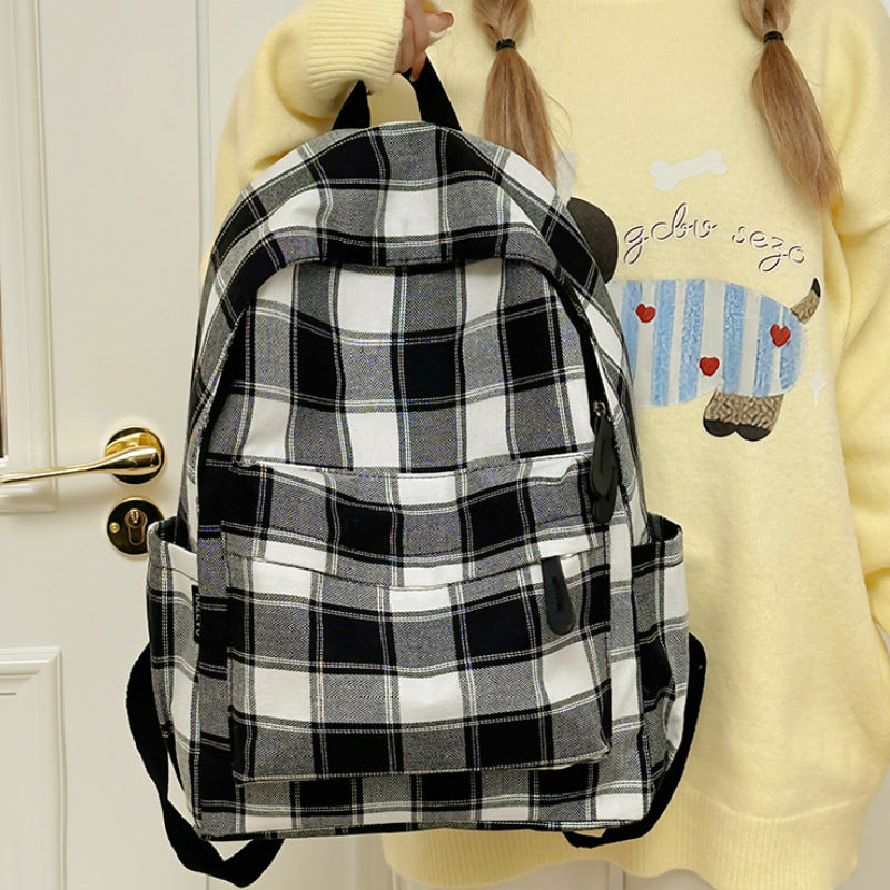 Plaid Patterned Backpack Kalsten