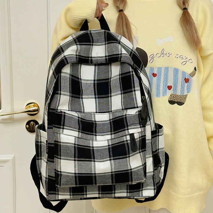 Plaid Patterned Backpack Kalsten