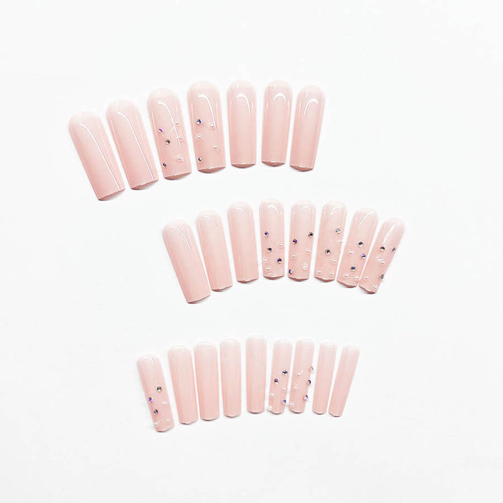 Acrylic nail set with sparkling rhinestone embellishments Kalsten
