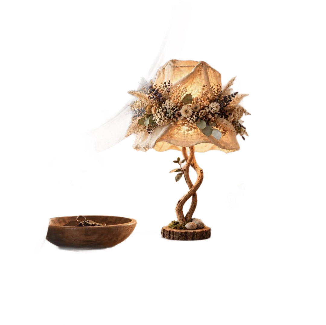 Decorative table lamp with floral elements Kalsten