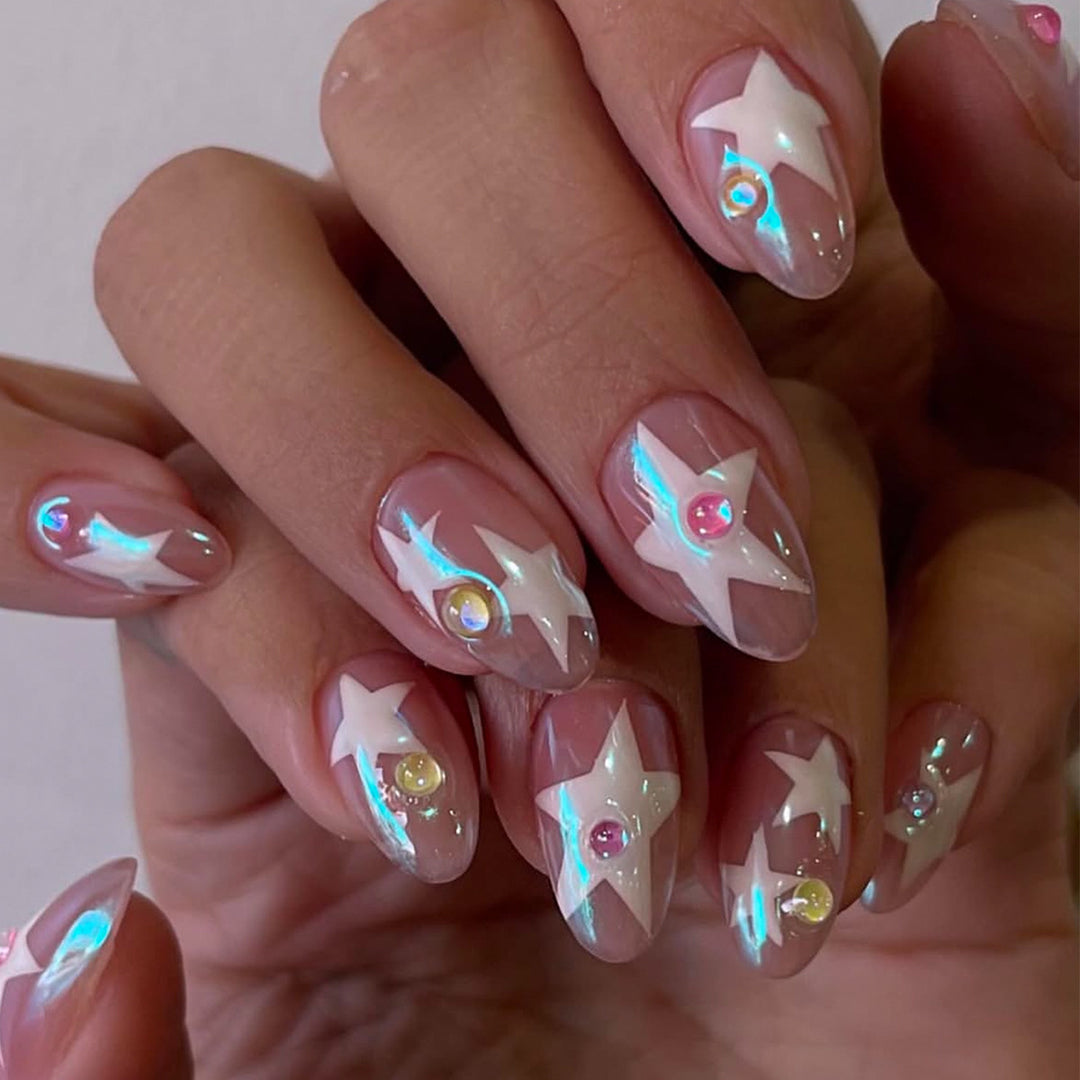 Artificial nails with sparkling star design Kalsten