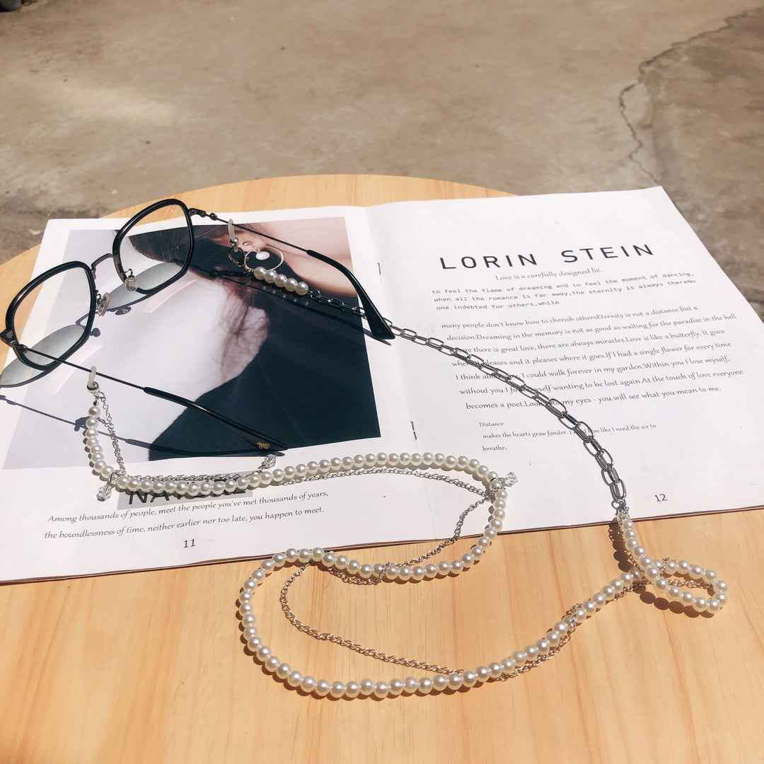 Elegant Pearl Accented Eyewear Chain Kalsten