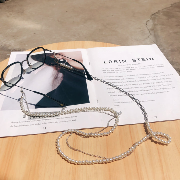 Elegant Pearl Accented Eyewear Chain Kalsten