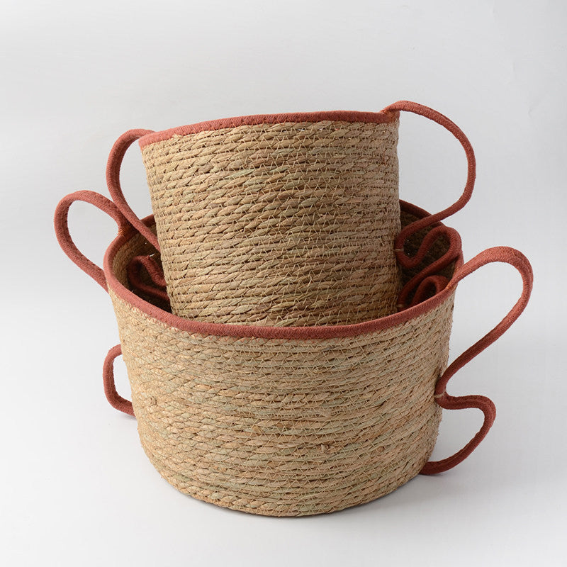 Handwoven Decorative Basket Made of Natural Materials Kalsten