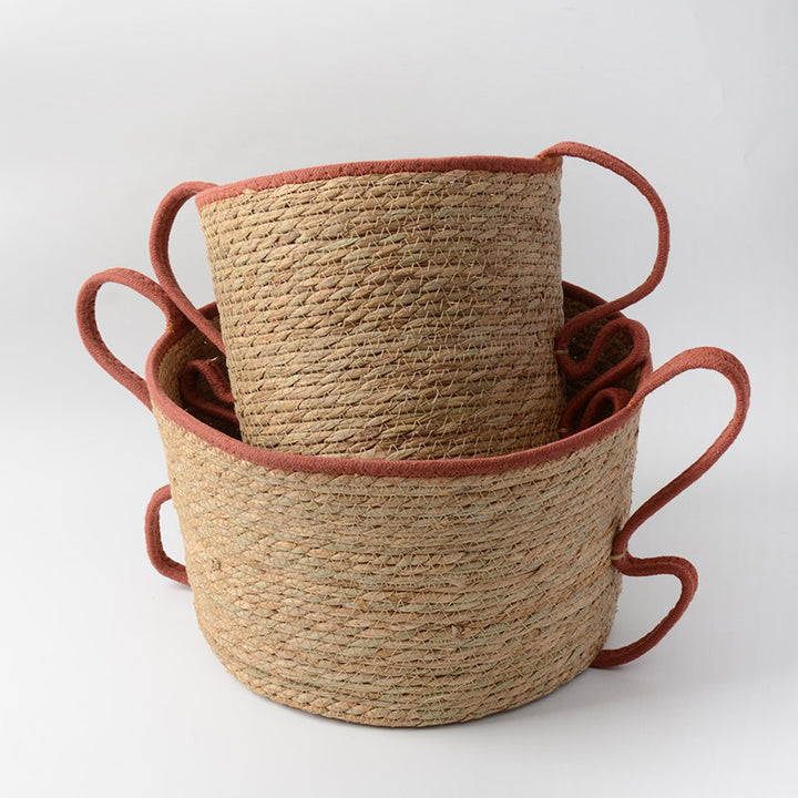 Handwoven Decorative Basket Made of Natural Materials Kalsten