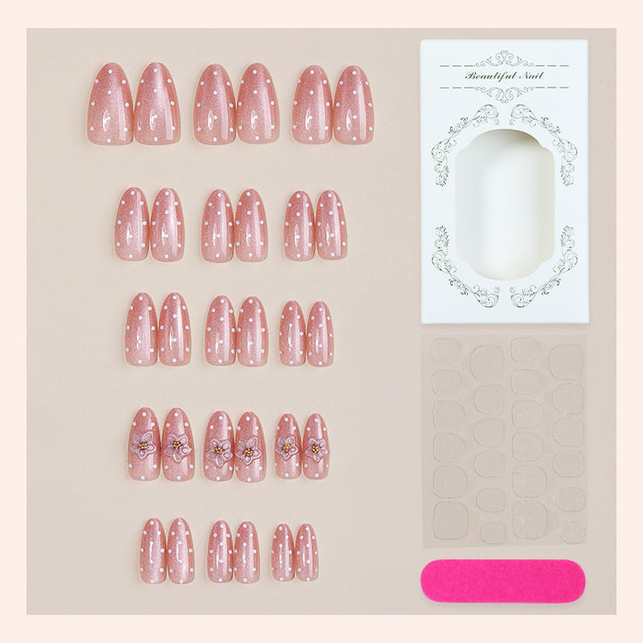 Premium Adhesive Press-On Nail Set with Floral Patterns Kalsten