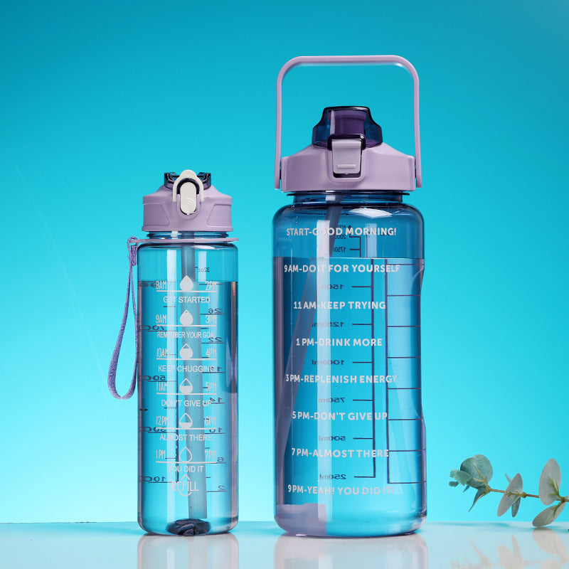 Women's motivation water bottle with integrated time markings and ergonomic design Kalsten