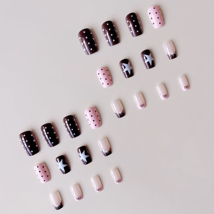 Artificial nail set with playful motifs and high-quality decorations Kalsten