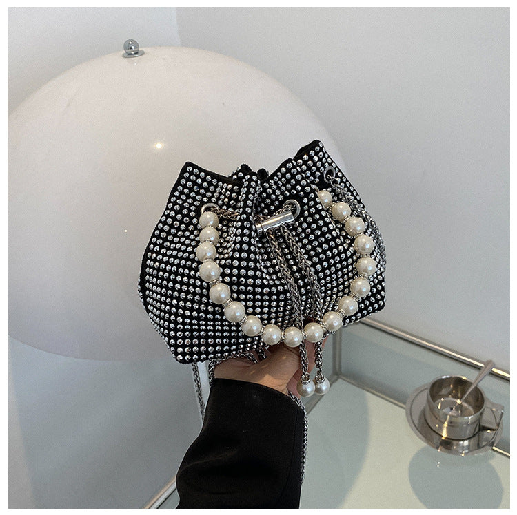 Elegant Beaded Drawstring Handbag