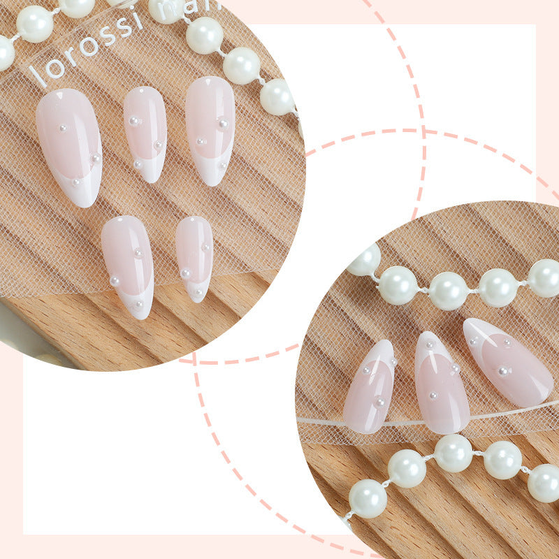 Elegant Stiletto Press-On Nails with Pearl Accents Kalsten