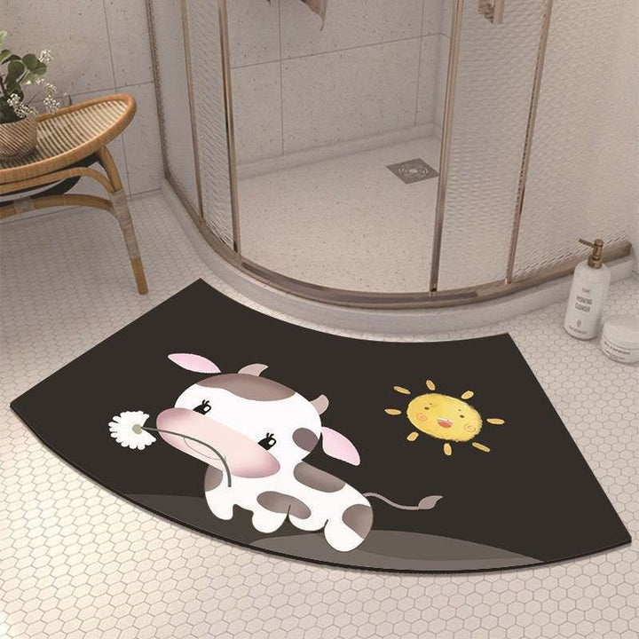 Cute Cow Theme Bath Mat