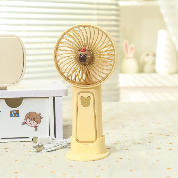 Women's Portable Mini Hand Fan with Ergonomic Handle and Cute Animal Design Kalsten