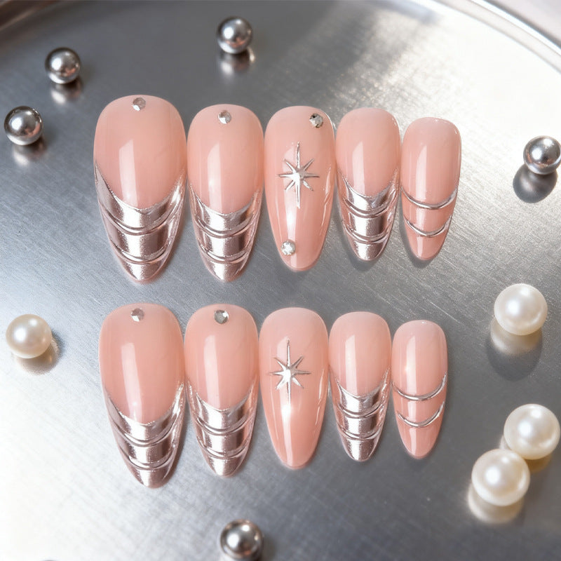 Decorative Metallic Accent Press-On Nails